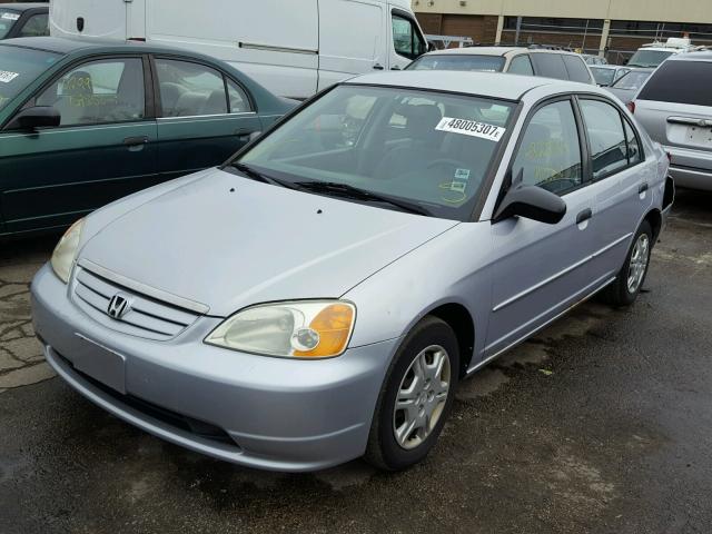 1HGES16541L070112 - 2001 HONDA CIVIC LX SILVER photo 2