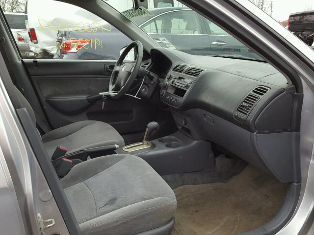 1HGES16541L070112 - 2001 HONDA CIVIC LX SILVER photo 5