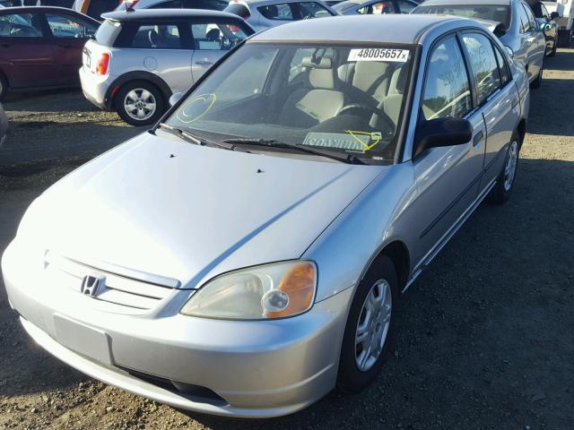 2HGES16152H506946 - 2002 HONDA CIVIC DX SILVER photo 2