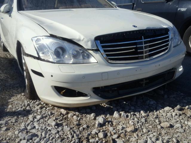 WDDNG71X37A126479 - 2007 MERCEDES-BENZ S 550 WHITE photo 9