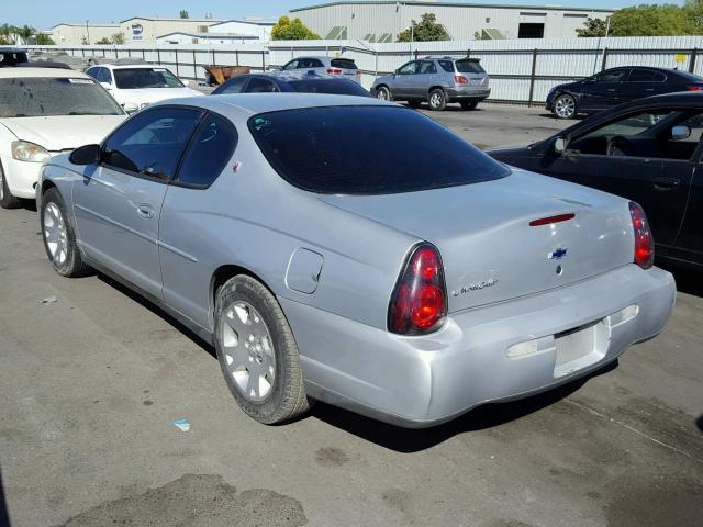 2G1WW12EX29155342 - 2002 CHEVROLET MONTE CARL ვერცხლისფერი ფოტო 3