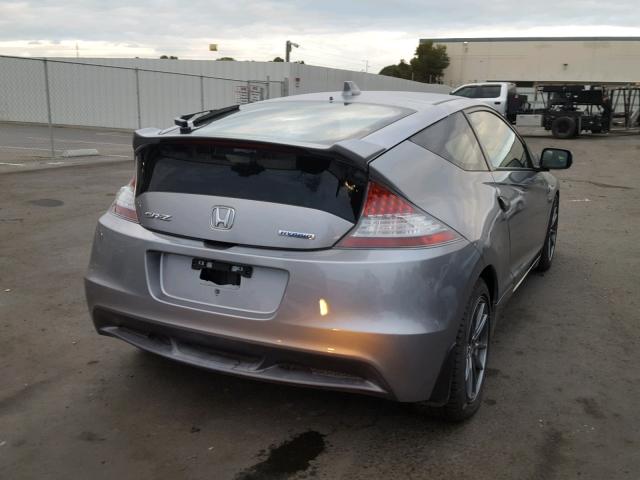 JHMZF1C68CS004929 - 2012 HONDA CR-Z EX SILVER photo 4