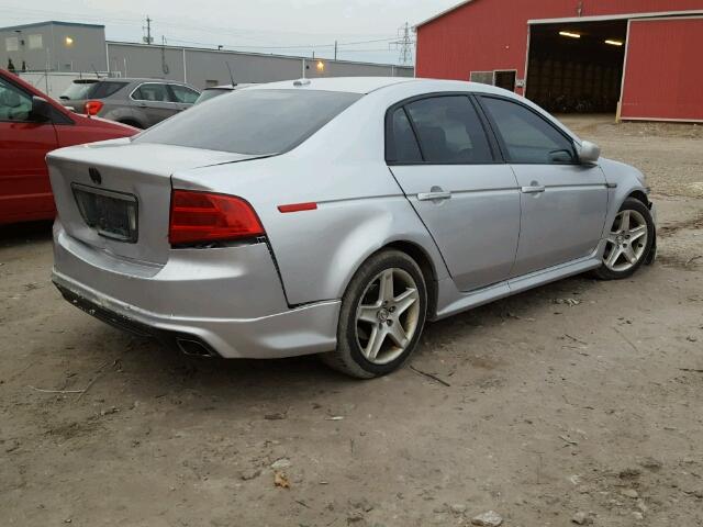 19UUA66224A063452 - 2004 ACURA TL SILVER photo 4