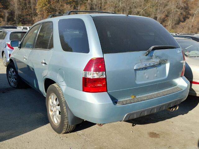 2HNYD18693H522481 - 2003 ACURA MDX TOURIN BLUE photo 3