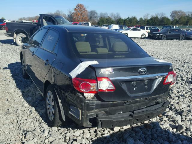 2T1BU4EE6CC758363 - 2012 TOYOTA COROLLA BA BLACK photo 3