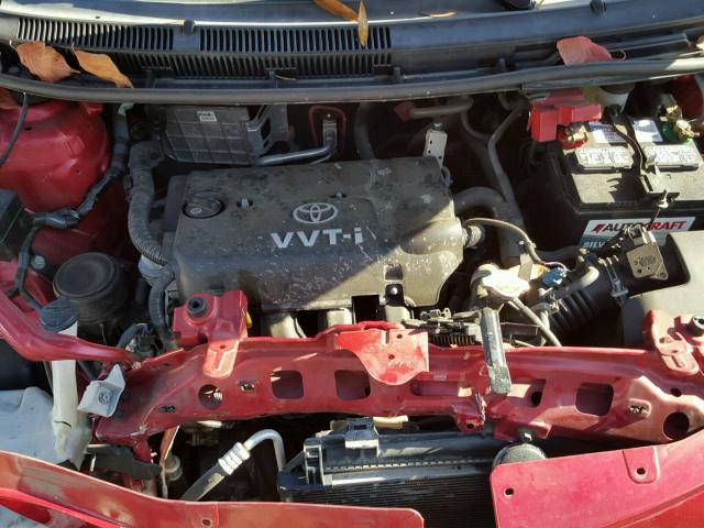 JTDBT923371083956 - 2007 TOYOTA YARIS RED photo 7