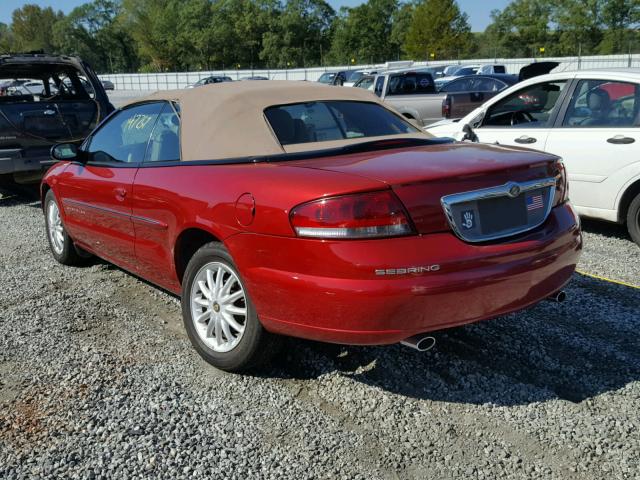 1C3EL55UX1N593820 - 2001 CHRYSLER SEBRING LX RED photo 3