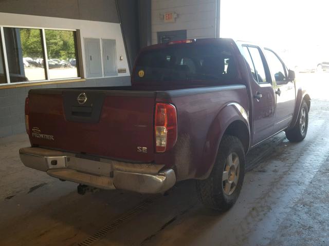 1N6AD07U77C400175 - 2007 NISSAN FRONTIER C BURGUNDY photo 4