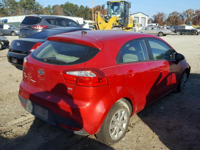 KNADM5A30C6027371 - 2012 KIA RIO LX RED photo 4