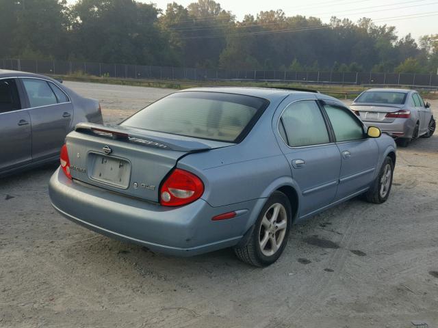 JN1CA31D41T618518 - 2001 NISSAN MAXIMA GXE BLUE photo 4