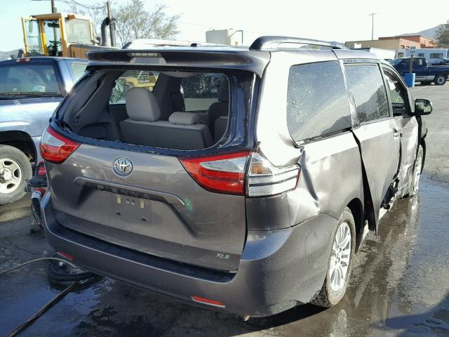 5TDYK3DC6GS751002 - 2016 TOYOTA SIENNA XLE GRAY photo 4