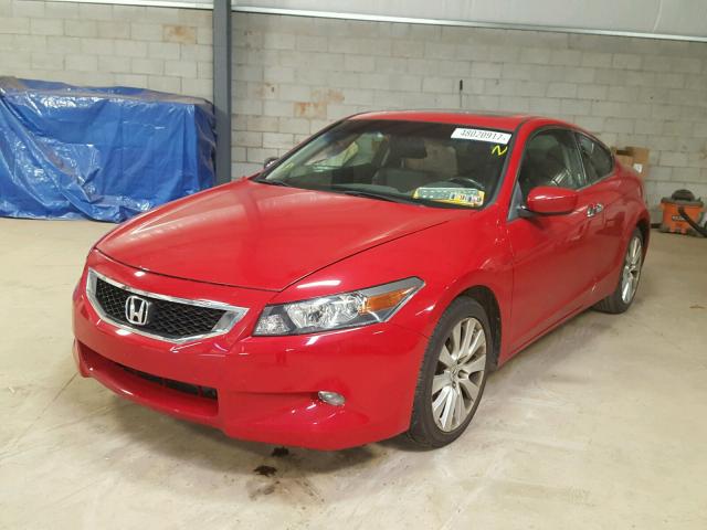 1HGCS22829A007577 - 2009 HONDA ACCORD EXL RED photo 2