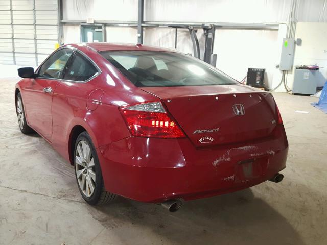 1HGCS22829A007577 - 2009 HONDA ACCORD EXL RED photo 3