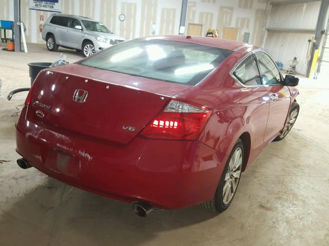 1HGCS22829A007577 - 2009 HONDA ACCORD EXL RED photo 4