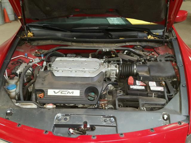 1HGCS22829A007577 - 2009 HONDA ACCORD EXL RED photo 7