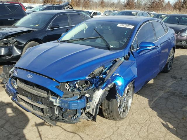 3FA6P0K9XHR177528 - 2017 FORD FUSION TIT BLUE photo 2