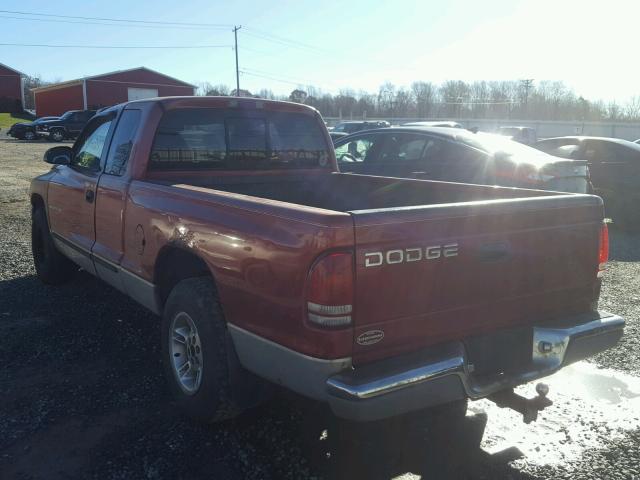 1B7GL23X4VS262836 - 1997 DODGE DAKOTA RED photo 3