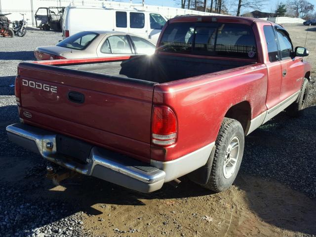 1B7GL23X4VS262836 - 1997 DODGE DAKOTA RED photo 4