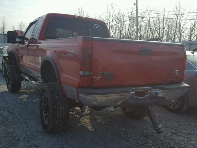 1FTNX21P24EB44179 - 2004 FORD F250 SUPER RED photo 3