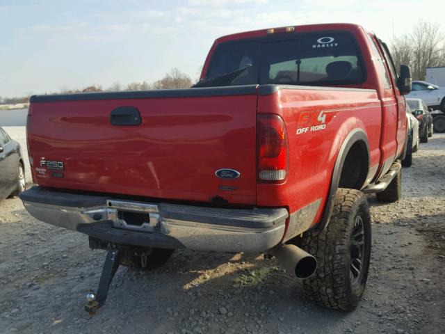 1FTNX21P24EB44179 - 2004 FORD F250 SUPER RED photo 4