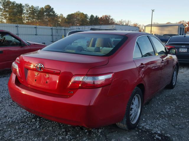 4T1BE46K88U254999 - 2008 TOYOTA CAMRY CE RED photo 4