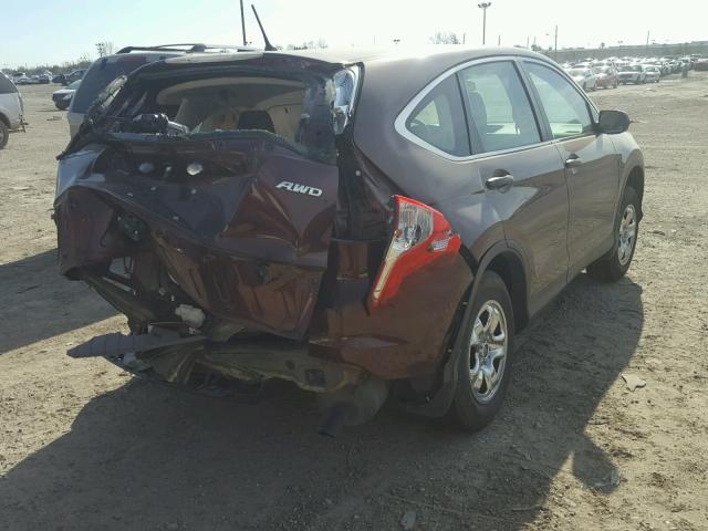 5J6RM4H36EL102338 - 2014 HONDA CR-V LX MAROON photo 4