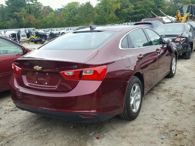1G1ZB5ST1GF298144 - 2016 CHEVROLET MALIBU LS Tünd qırmızı foto 4