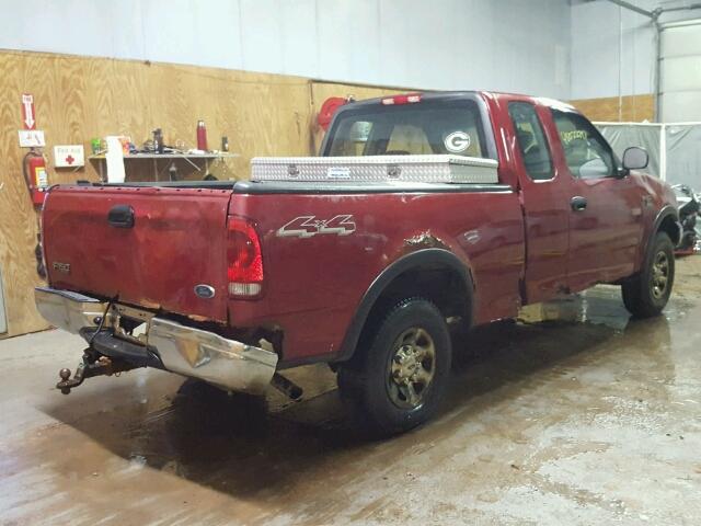 2FTPX18L92CA44878 - 2002 FORD F150 BURGUNDY photo 4