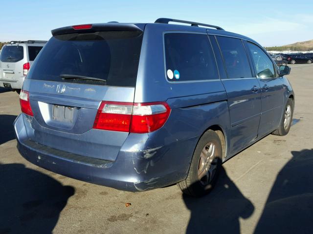5FNRL38716B016980 - 2006 HONDA ODYSSEY EX BLUE photo 4