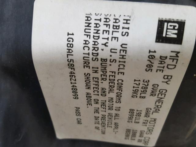 1G8AL58F46Z148099 - 2006 SATURN ION LEVEL GREEN photo 10