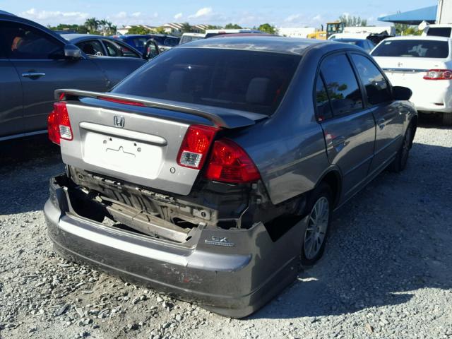 2HGES26795H601749 - 2005 HONDA CIVIC EX GRAY photo 4