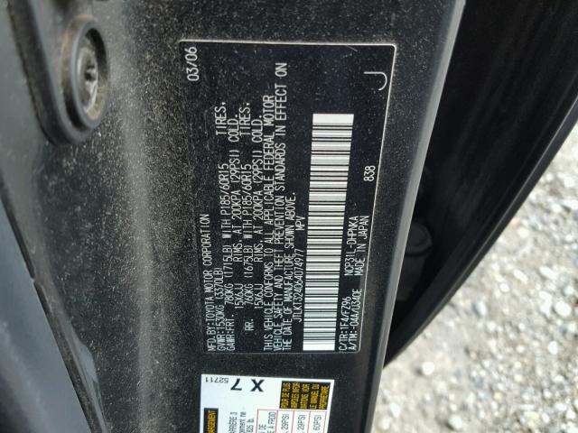 JTLKT324064074977 - 2006 TOYOTA SCION XB Grafito foto 10