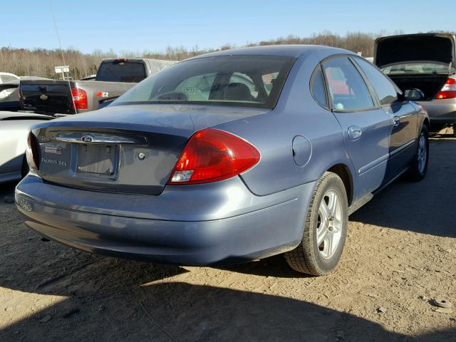 1FAFP56S6YA168233 - 2000 FORD TAURUS SEL BLUE photo 4