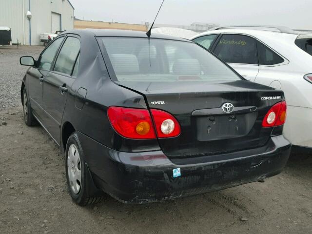 2T1BR32E23C764032 - 2003 TOYOTA COROLLA CE BLACK photo 3