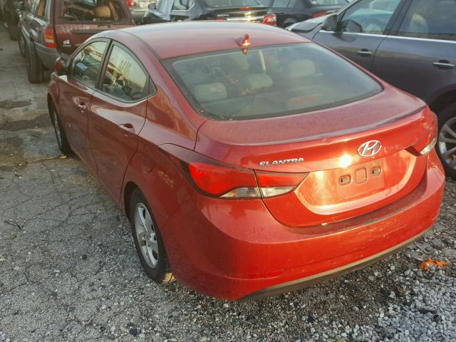 KMHDH4AE4FU248423 - 2015 HYUNDAI ELANTRA SE RED photo 3