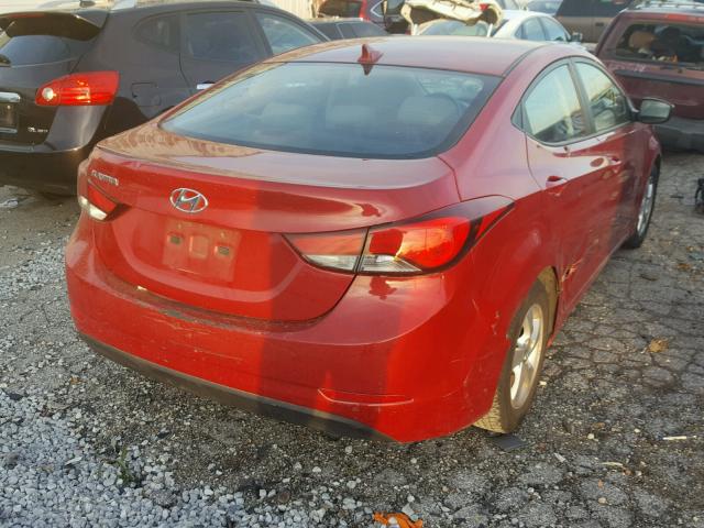 KMHDH4AE4FU248423 - 2015 HYUNDAI ELANTRA SE RED photo 4