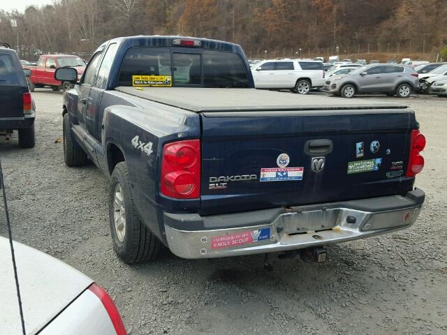 1D7HW42N86S632958 - 2006 DODGE DAKOTA SLT BLUE photo 3
