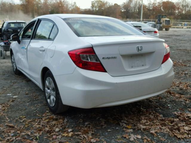 19XFB2F5XCE058552 - 2012 HONDA CIVIC LX WHITE photo 3