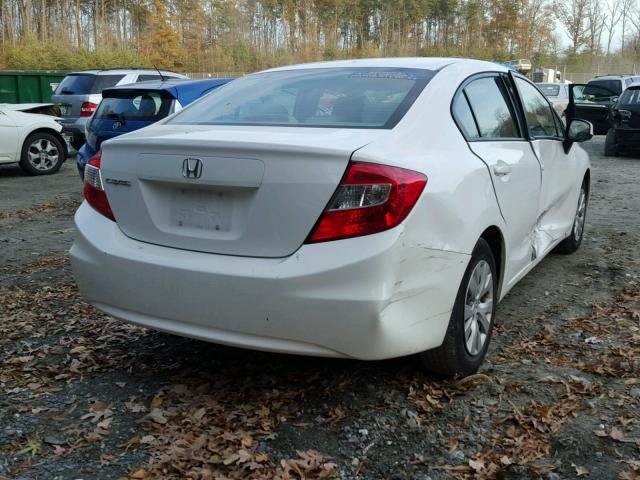 19XFB2F5XCE058552 - 2012 HONDA CIVIC LX WHITE photo 4