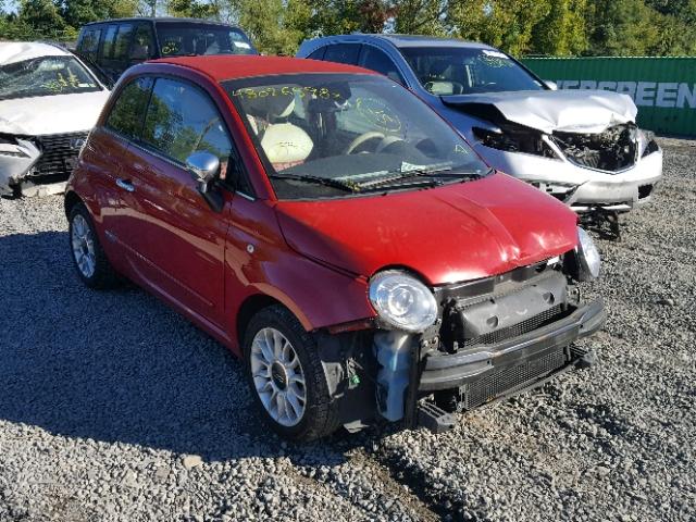 3C3CFFER4DT743344 - 2013 FIAT 500 LOUNGE RED photo 1