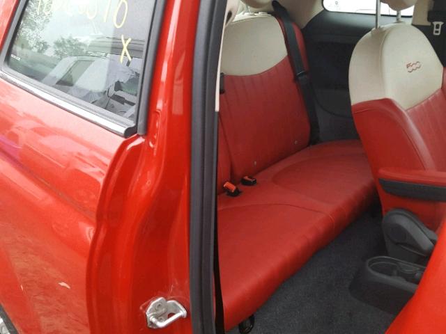 3C3CFFER4DT743344 - 2013 FIAT 500 LOUNGE RED photo 6