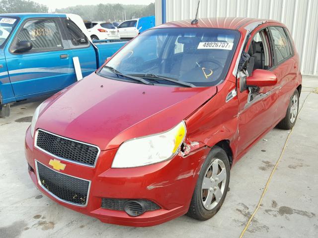 KL1TD66E89B302331 - 2009 CHEVROLET AVEO LS RED photo 2