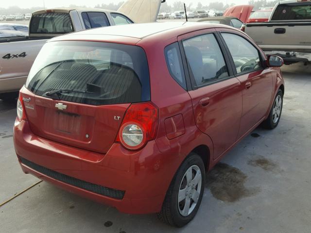 KL1TD66E89B302331 - 2009 CHEVROLET AVEO LS RED photo 4