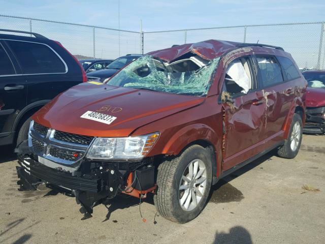 3C4PDCBG6ET105246 - 2014 DODGE JOURNEY SX ORANGE photo 2