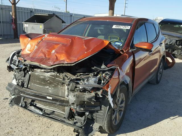 5XYZT3LB5FG282586 - 2015 HYUNDAI SANTA FE S ORANGE photo 2