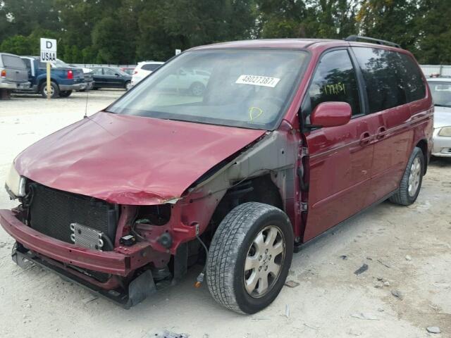 2HKRL18992H583598 - 2002 HONDA ODYSSEY EX BURGUNDY photo 2