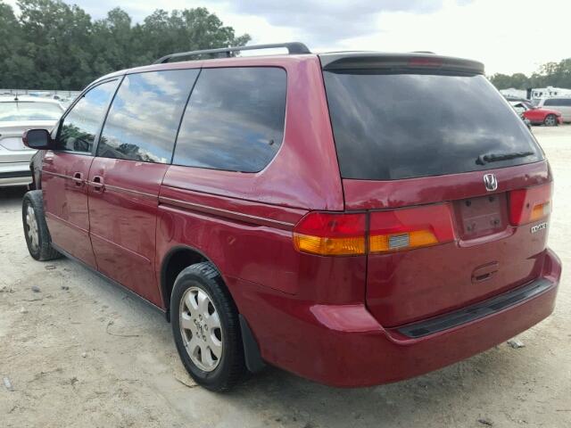 2HKRL18992H583598 - 2002 HONDA ODYSSEY EX BURGUNDY photo 3