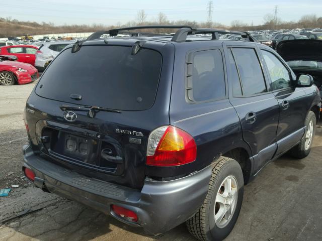 KM8SC13E54U837639 - 2004 HYUNDAI SANTA FE G BLUE photo 4