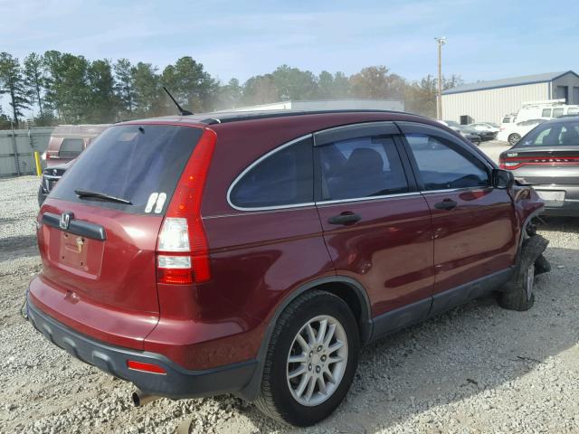 JHLRE38337C025866 - 2007 HONDA CR-V LX MAROON photo 4