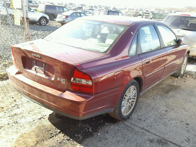 YV1TS92D421265152 - 2002 VOLVO S80 RED photo 4